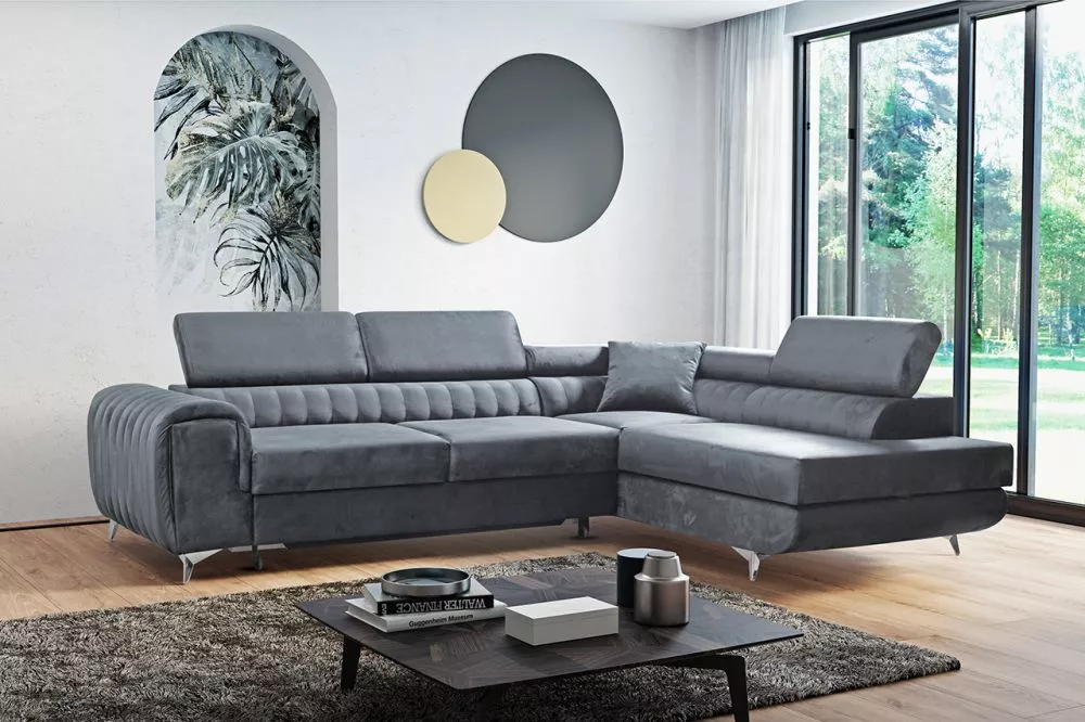 Dīvāns Marynia standard · Pelēks · 202 × 273 × 90 cm