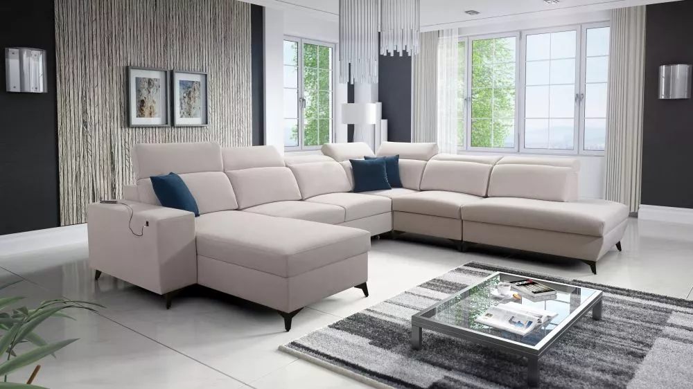 Dīvāns Bartone 10 Mix Standard · Gaišais krēms · 300 × 361 × 83 cm