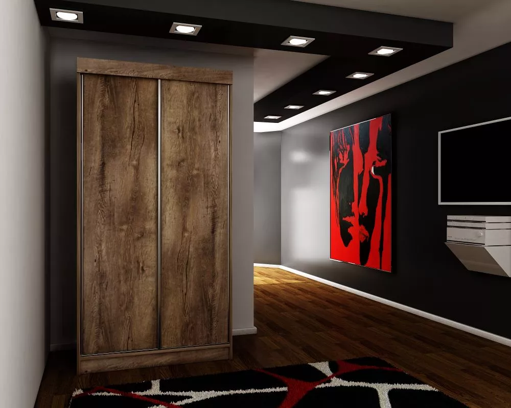 Skapis Top 25 ar LED · Tumšais osis · 100 × 62 × 200 cm
