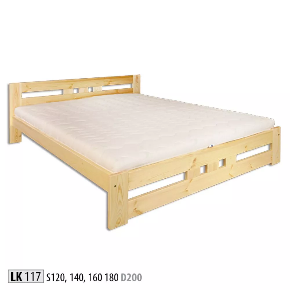 Gulta LK 117 ar stelāžu Kājiņu izmērs: 12.2x2.5 cm, Guļamvietas platums: 180 cm, Guļamvietas garums: 200 cm, stelāžas ti