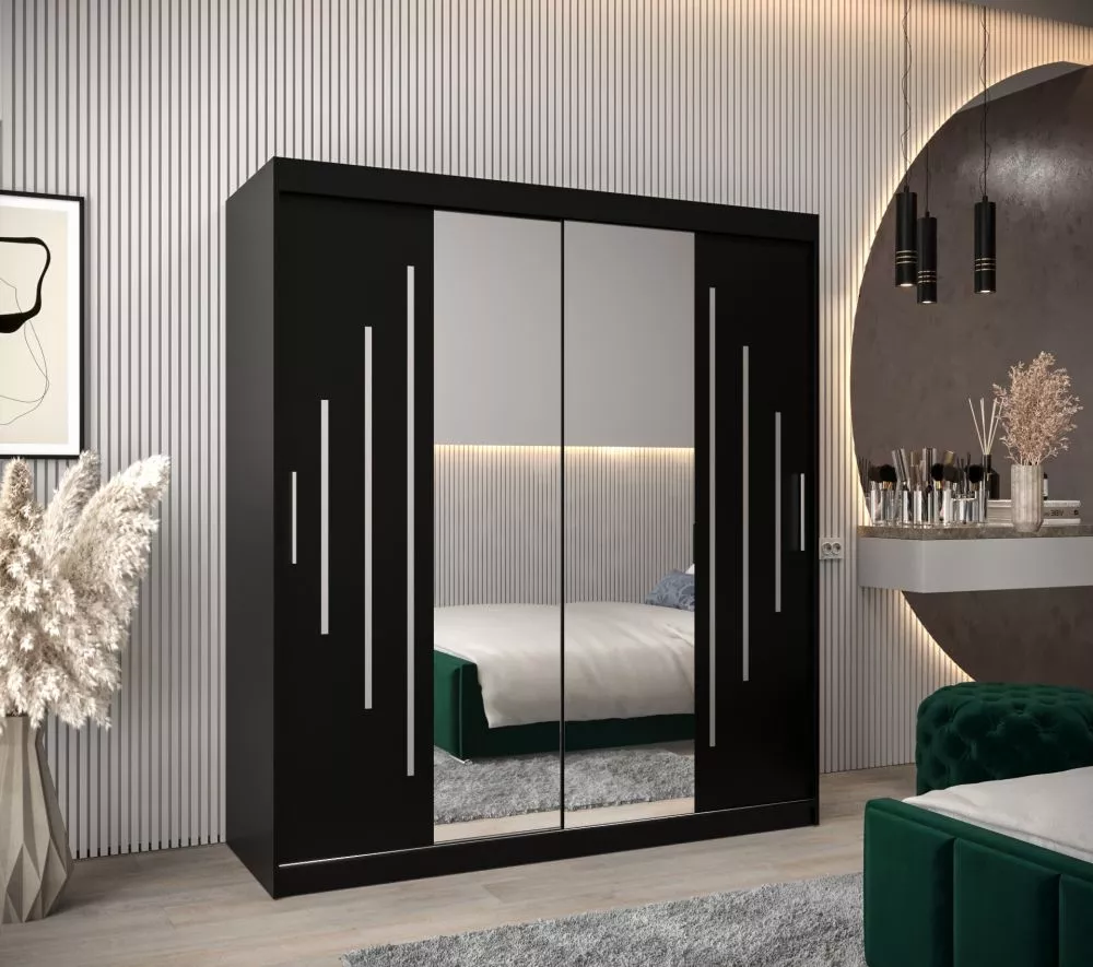 Skapis York 1 · Melns · 180 × 62 × 200 cm