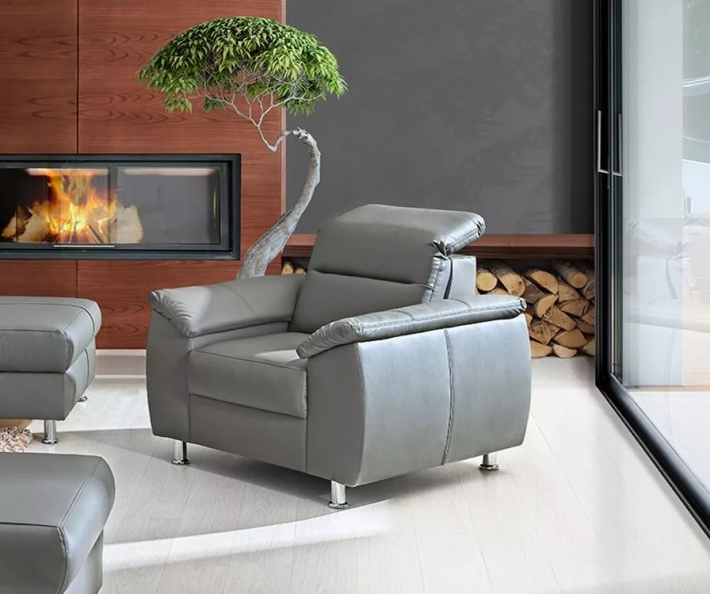 Mīksts krēsls Scandi 1S standard Sēdvietas dziļums: 52 cm, · Pelēks · 115 × 100 × 90 cm