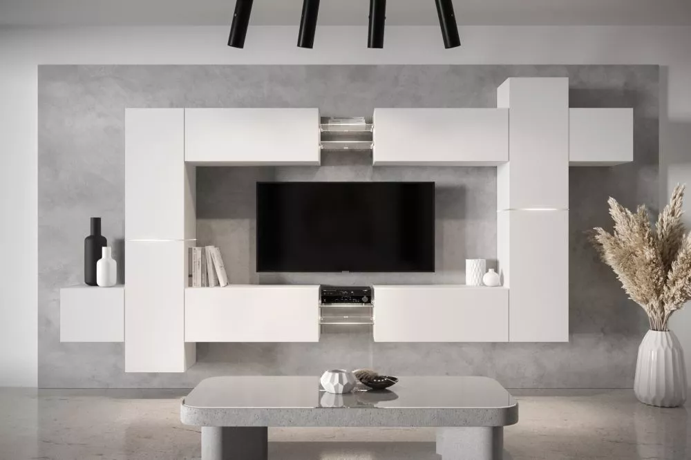 Sekcija Next 91 ar LED Korpusa krāsa: balts, · 354.6 × 35 × 203.5 cm