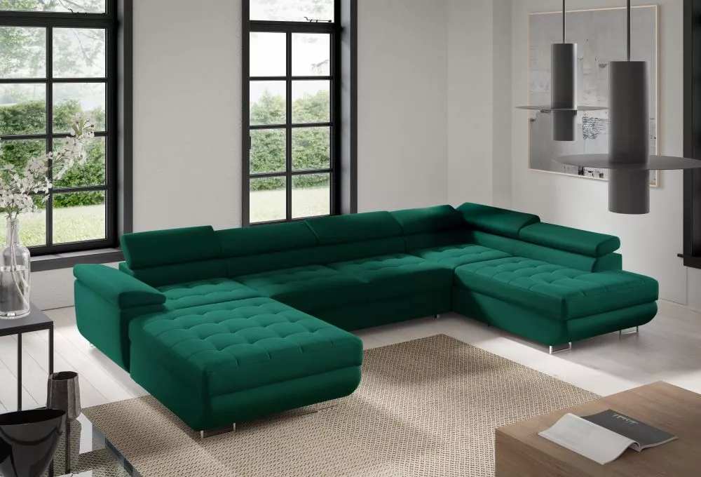 Dīvāns Corner Benjamin 275 U standard · Zaļš · 203 × 347 × 90 cm