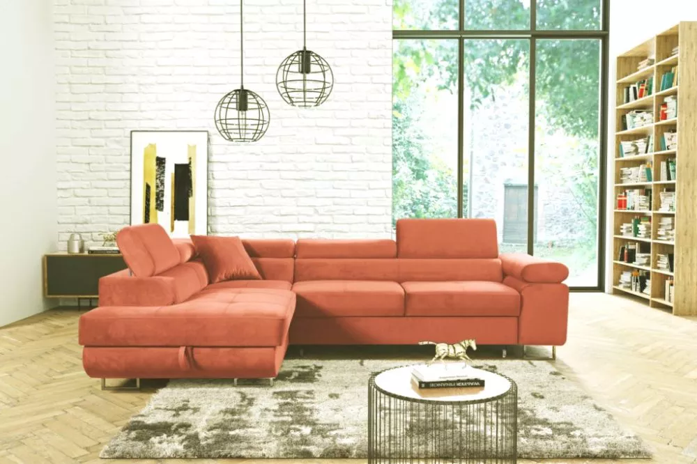 Dīvāns Antos Premium standard · Persika · 202 × 273 × 90 cm