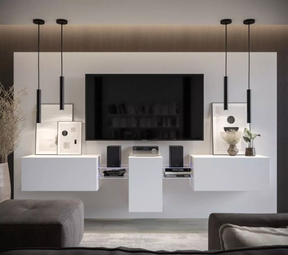 Sekcija Next AN98 ar LED · Balts · 272.2 × 35 × 60 cm