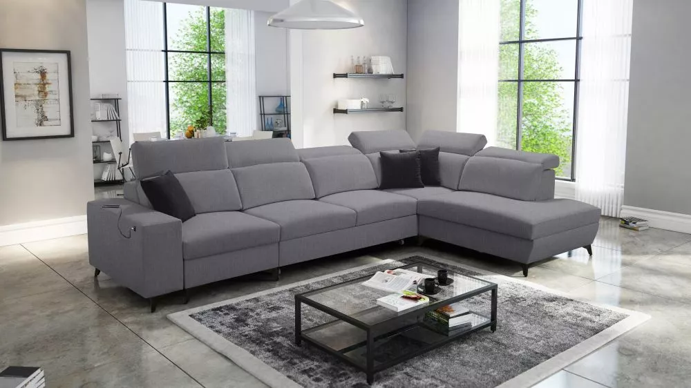 Dīvāns Bartone 11 Mix Standard · Pelēks · 224 × 359 × 83 cm