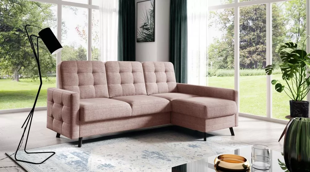 Dīvāns Gusto Corner Standard · Rozā · 162 × 225 × 96 cm