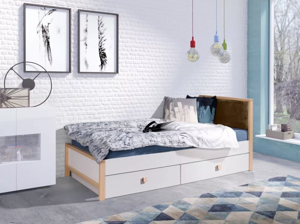 Bērnu gulta Zara ar stelāžu Guļamvietas platums: 80 cm, Guļamvietas garums: 180 cm, · 87 × 190 × 90 cm