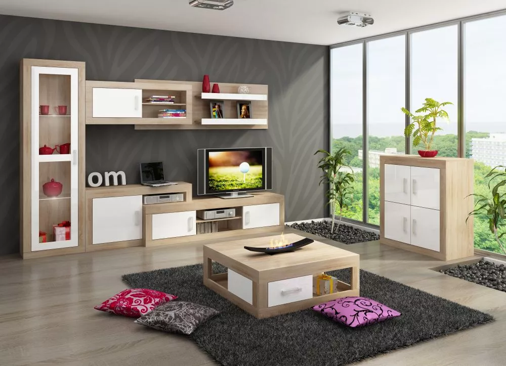 Komplekts Verin Zestaw 3 · Sonoma + balts spīdums