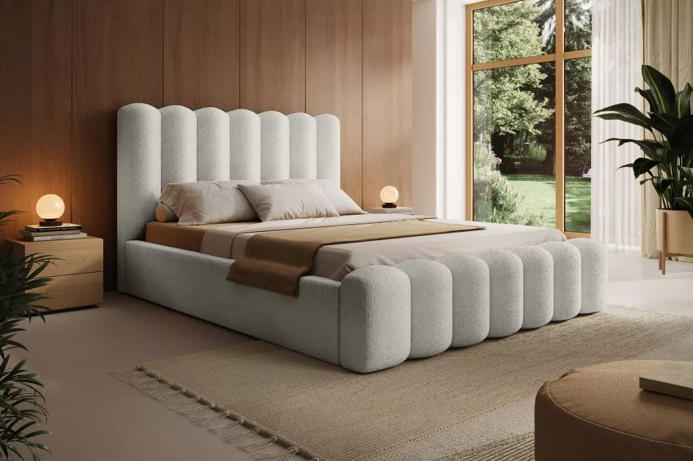Gulta Amore Standard ar stelāžu Guļamvietas platums: 140 cm, Guļamvietas garums: 200 cm, stelāžas tips: koka, · Gaišais 