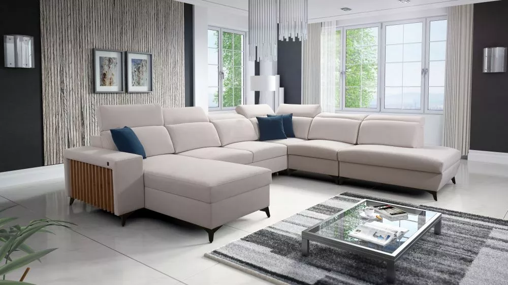 Dīvāns Bartone 10 Standard · Gaišais krēms · 300 × 361 × 83 cm