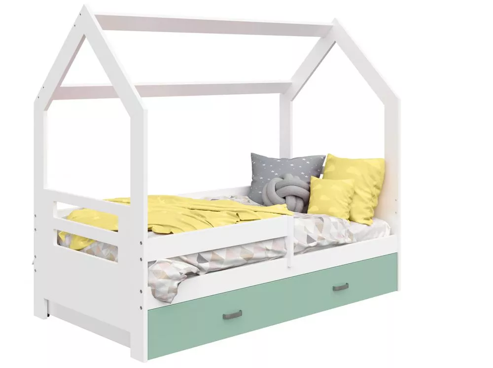 Bērnu gulta Domek D3-B ar stelāžu Guļamvietas platums: 80 cm, Guļamvietas garums: 160 cm, · 87 × 164 × 144 cm