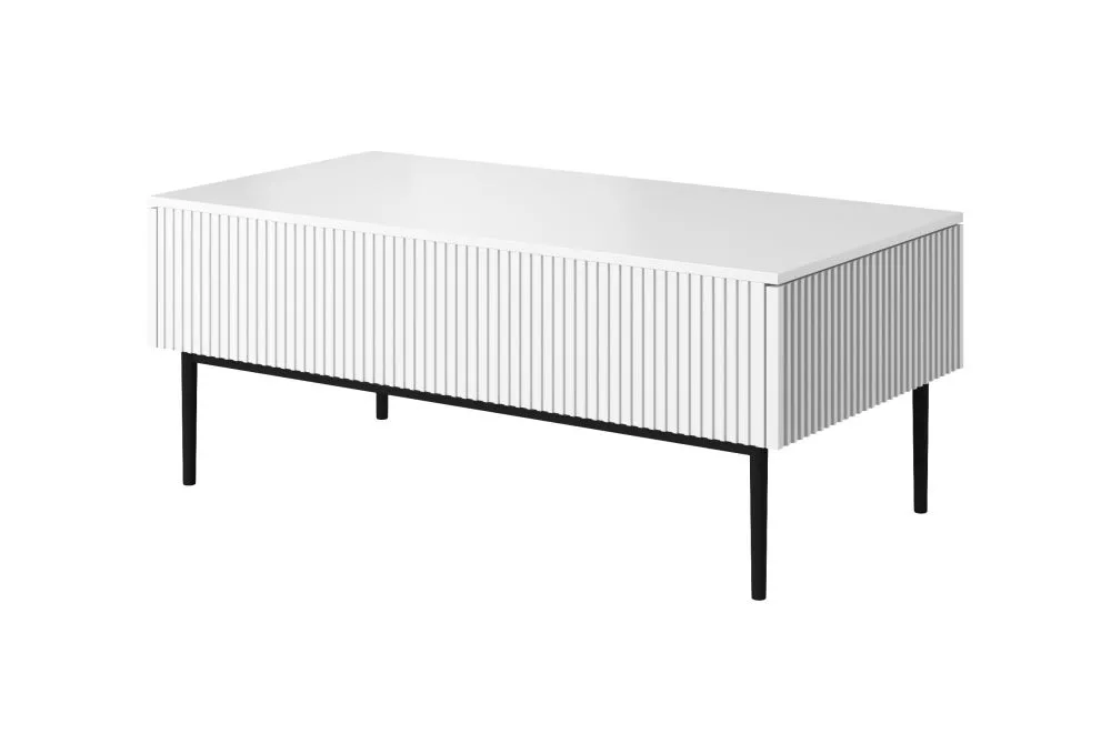 Žurnālgalds Nicole L120 2SZ Black · Balts · 120 × 60 × 48 cm