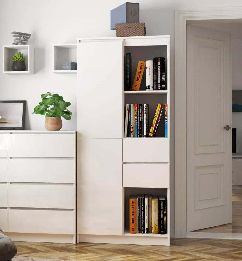 Plaukts R15 R802D2SZ Gloss · Balts · 80 × 180 × 36 cm
