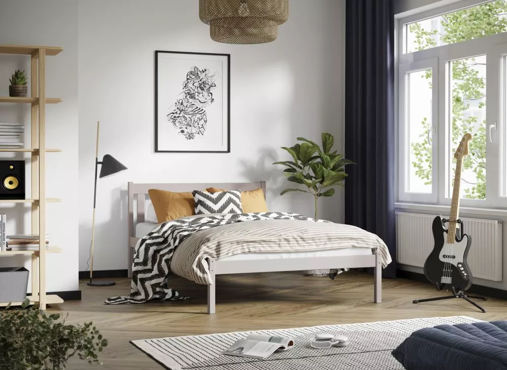 Bērnu gulta Teen 120x200 ar stelāžu Guļamvietas platums: 120 cm, Guļamvietas garums: 200 cm, · Kašmira · 127 × 208 × 89.