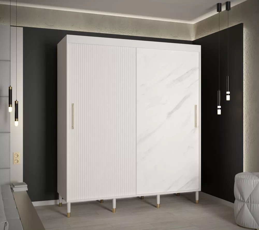 Skapis Calipso Slim Marmur · 180 × 62 × 208 cm