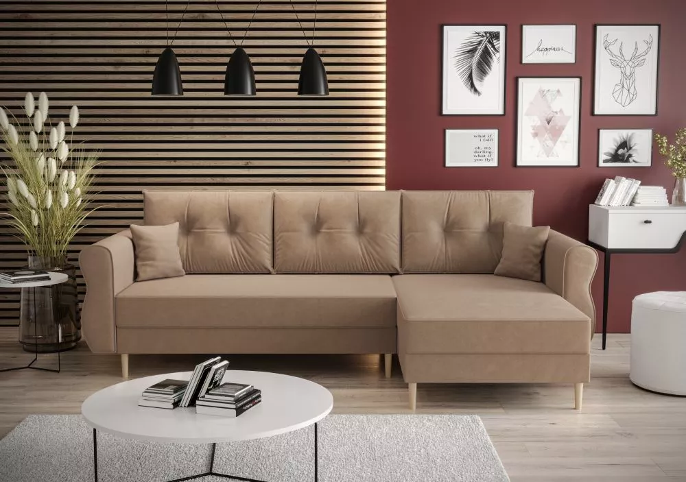 Dīvāns Apollo L Standard · Kapučino · 140 × 230 × 90 cm