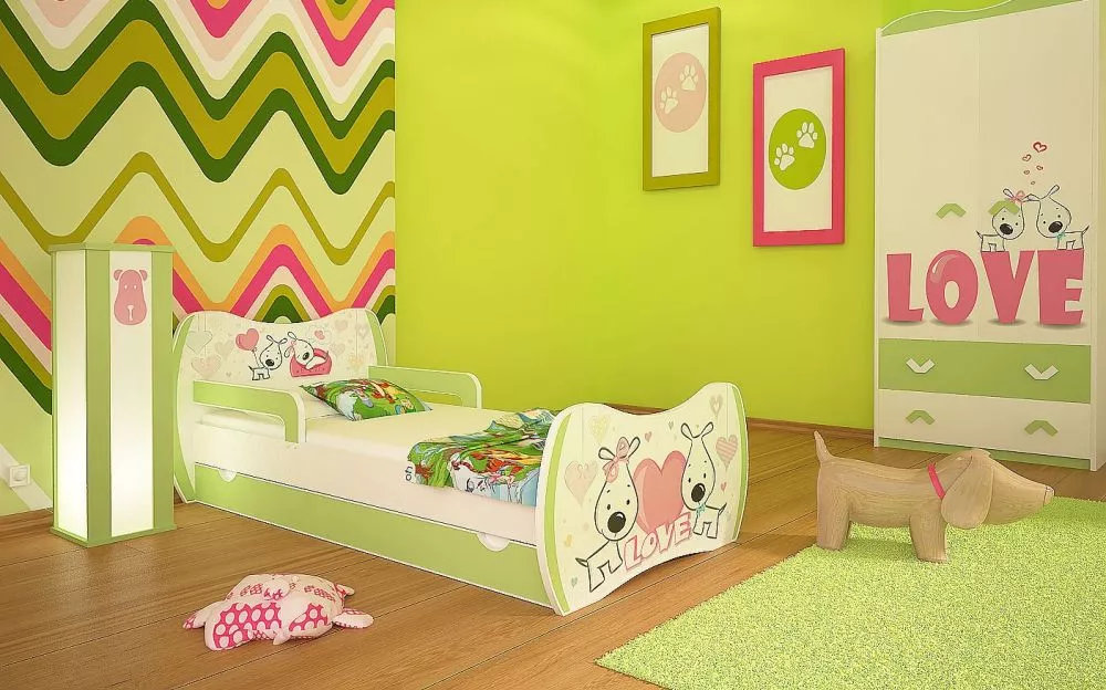 Bērnu gulta Dream L02 140x70 DM01 ar stelāžu Guļamvietas platums: 70 cm, Guļamvietas garums: 140 cm, · 94 × 144 × 71 cm