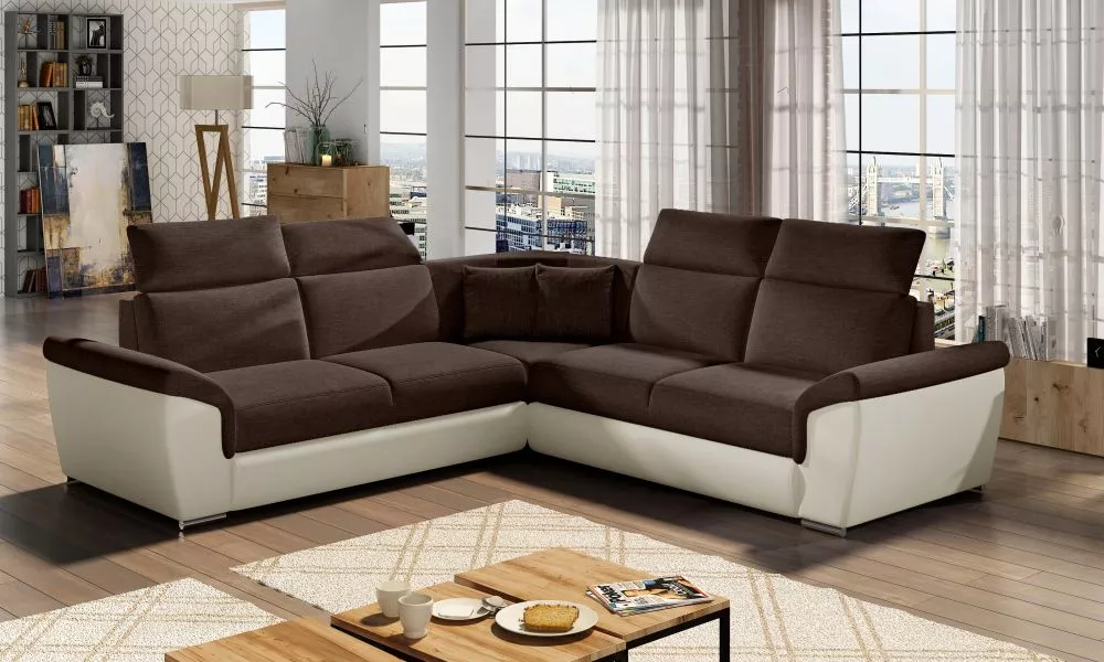 Dīvāns Federico Classic standard · Brūns + krēms · 268 × 268 × 102 cm