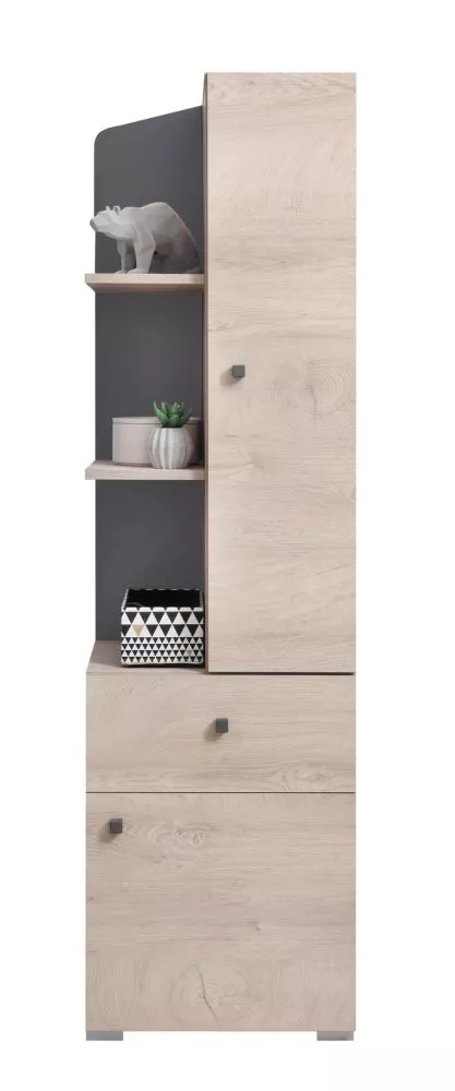 Sekcija Delta DL7 · Ozols + antracīts · 45 × 40 × 160 cm