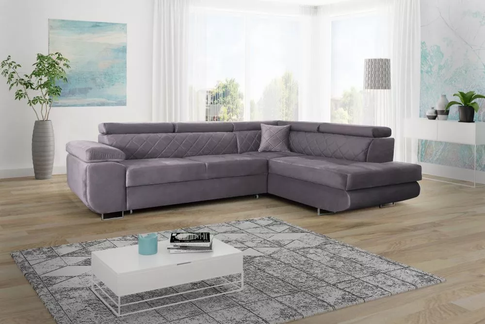 Dīvāns Laguna standard · Pelēks · 202 × 275 × 85 cm
