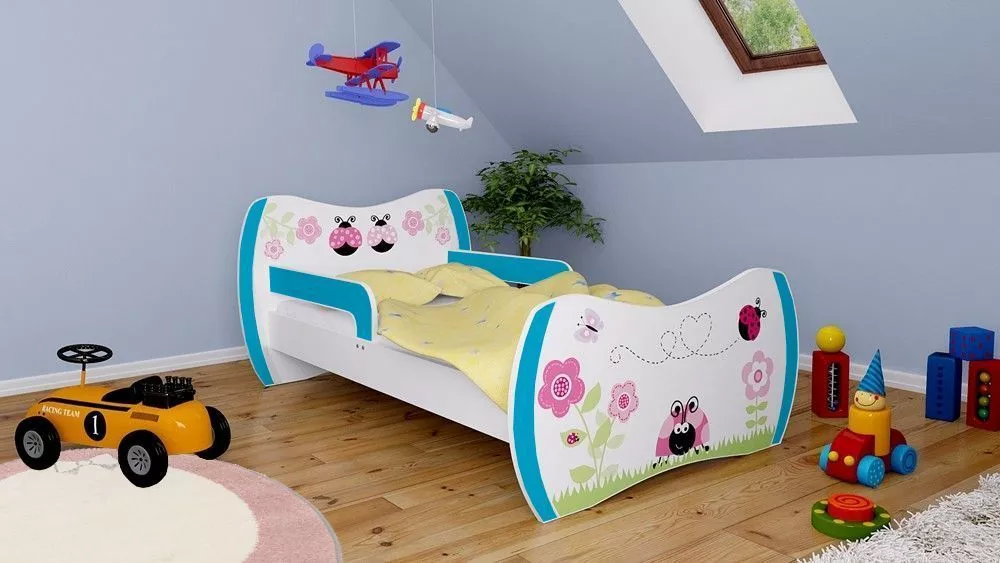 Bērnu gulta Dream L01 140x70 DM08 ar stelāžu Guļamvietas platums: 70 cm, Guļamvietas garums: 140 cm, · 94 × 144 × 71 cm