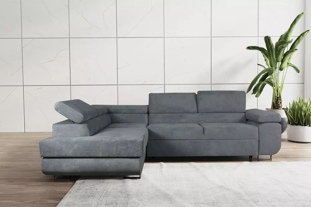 Dīvāns Lido standard · Tumši pelēks · 202 × 275 × 75 cm