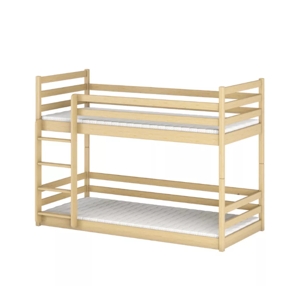 Bērnu gulta Mini ar stelāžu Guļamvietas platums: 90 cm, Guļamvietas garums: 190 cm, · Priede · 97 × 198 × 135.5 cm