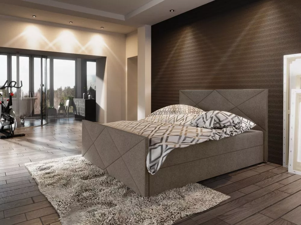 Gulta Milano 4 Boxspring Standard Guļamvietas platums: 160 cm, Guļamvietas garums: 200 cm, · Brūni pelēks · 165 × 216 × 