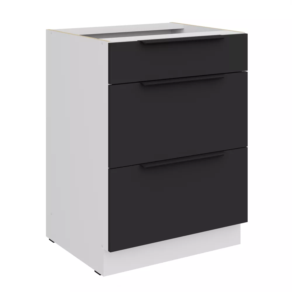 Virtuves skapis Aria Black 60 D 3S BB