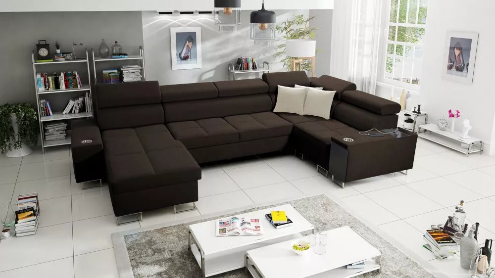 Dīvāns Morena 4 Mini Standard · Tumši brūns · 207 × 340 × 84 cm