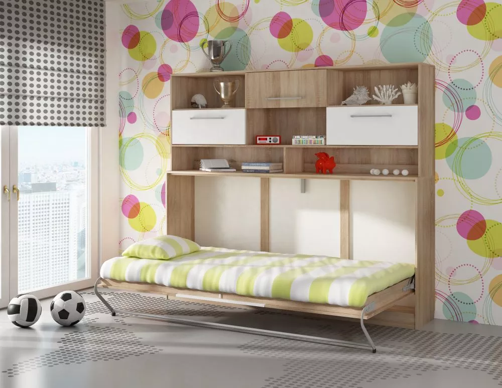 Bērnu gulta Roger Nadstawka ar stelāžu Guļamvietas platums: 90 cm, Guļamvietas garums: 200 cm, · 213 × 40 × 193 cm