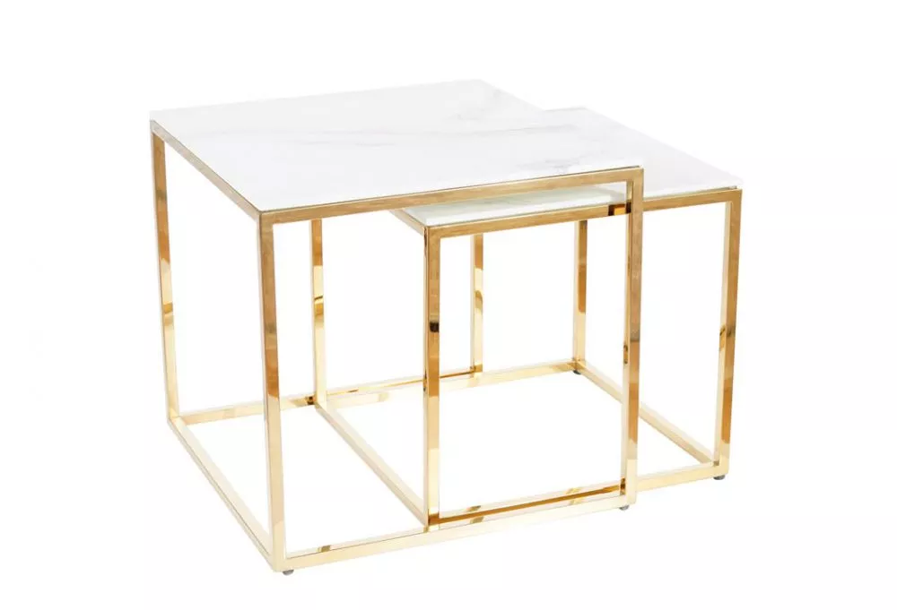 Žurnālgalds Gloria Set Korpusa krāsa: balts marmors, · 45 × 45 × 45 cm