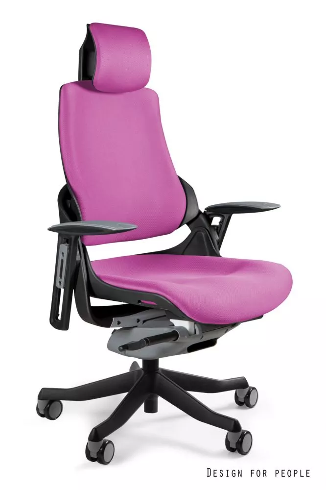 Datorkrēsls Wau T Korpusa krāsa: rozā, Elementu krāsa: melns, Sēdvietas platums: 47 cm, · 68 × 51 × 117 cm