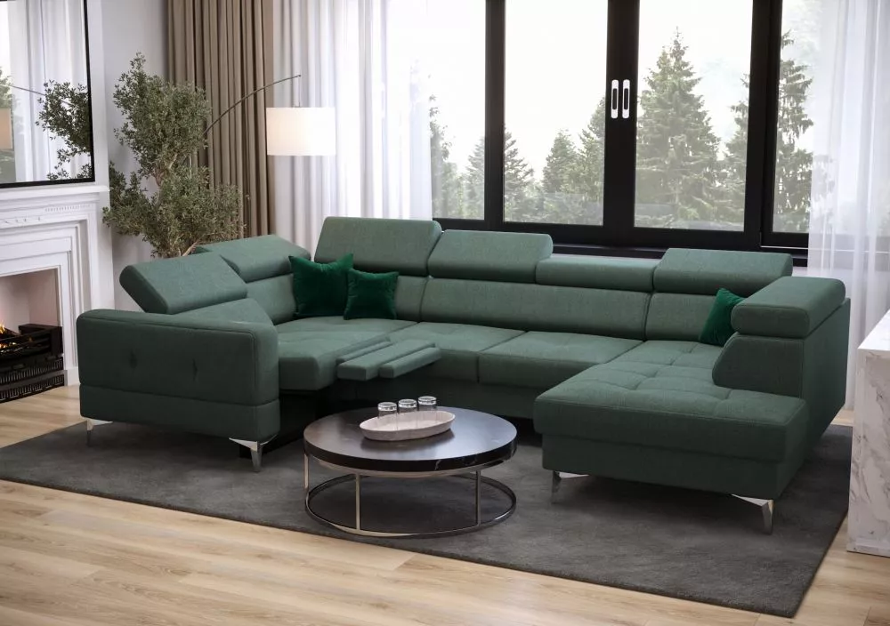 Dīvāns Toscania Max 1 Relax standard · Pelēkzaļš · 185 × 350 × 78 cm