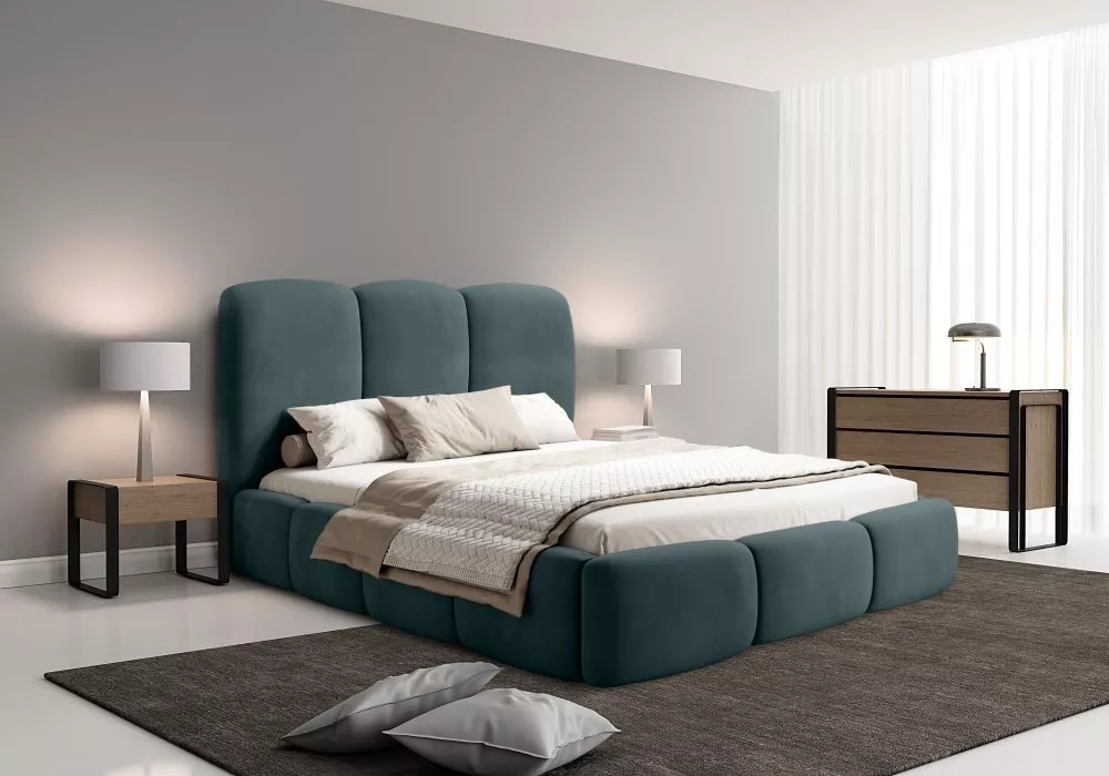 Gulta Allure Macau Standard ar stelāžu Guļamvietas platums: 140 cm, Guļamvietas garums: 200 cm, stelāžas tips: koka, · t