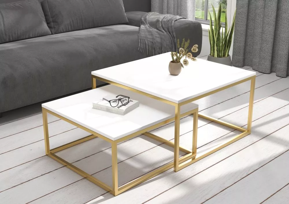 Žurnālgalds Kama Loft Korpusa krāsa: balts, · 75 × 75 × 43 cm
