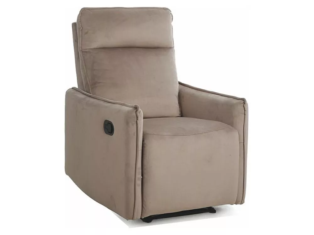 Mīksts krēsls Travis 1S Velvet Sēdvietas dziļums: 53 cm, Maksimālais dziļums: 164 cm, · Tumši bēšs · 72 × 86 × 102 cm