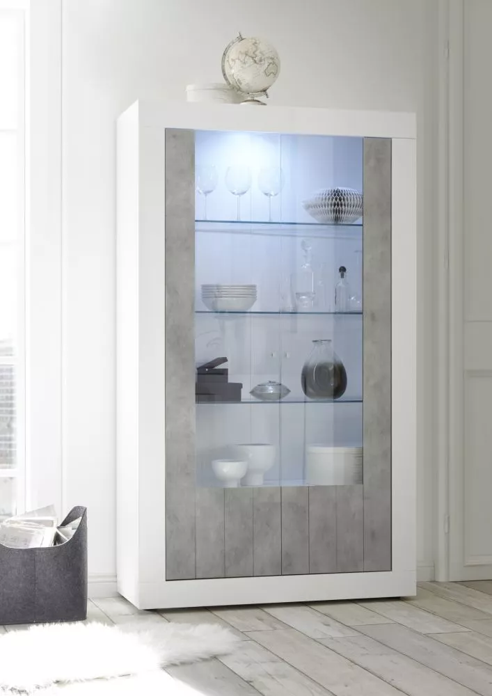 Sekcija Urbino W2D ar LED Korpusa krāsa: balts, · 110 × 42 × 191 cm