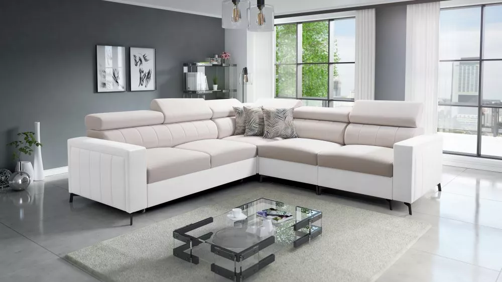 Dīvāns Baltico 4 Standard · Krēma + balts · 275 × 275 × 83 cm