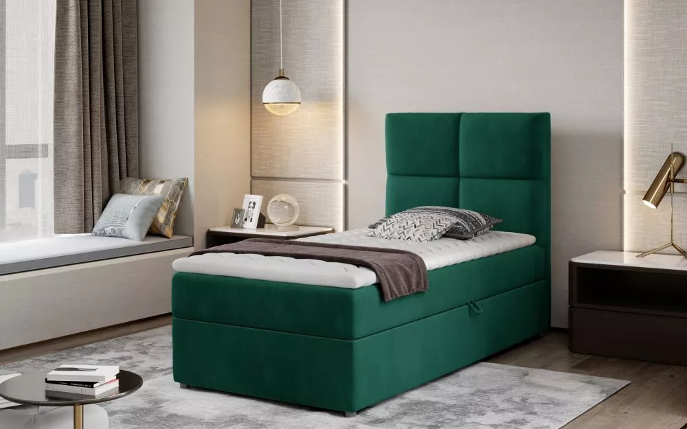 Gulta Rivia 90x200 Boxspring Premium Standard Guļamvietas platums: 90 cm, Guļamvietas garums: 200 cm, · Zaļš · 90 × 210 