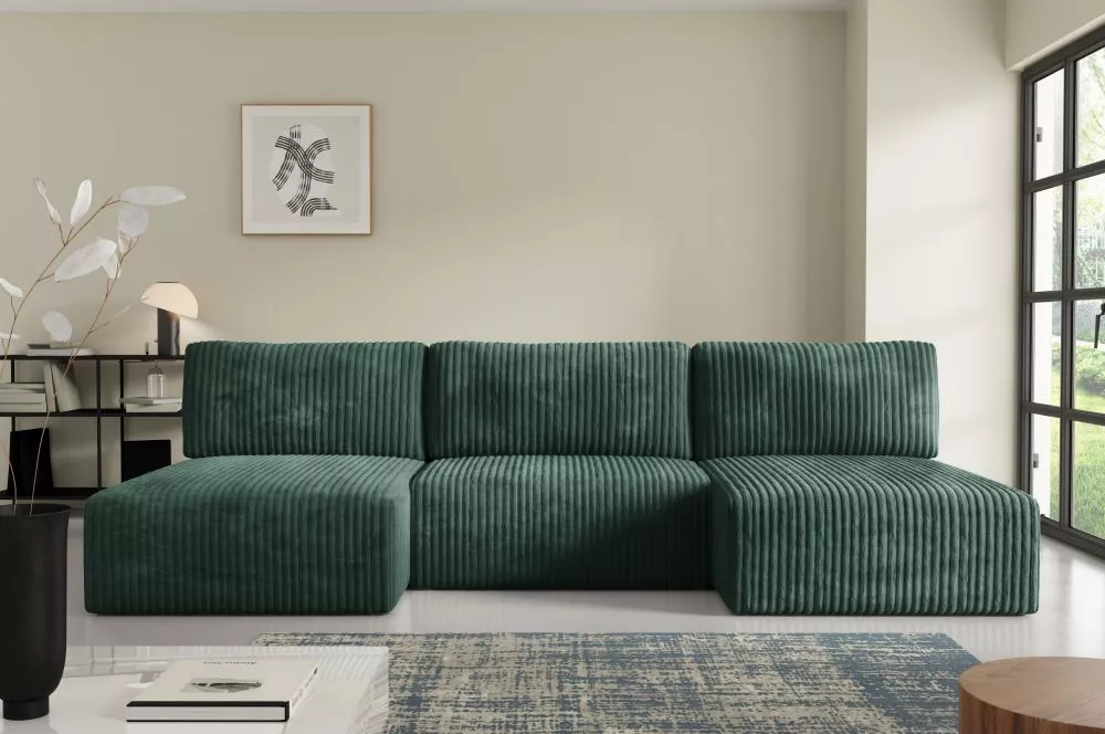 Dīvāns Bergamo U Tilia standard · Zaļš · 149 × 304 × 70 cm
