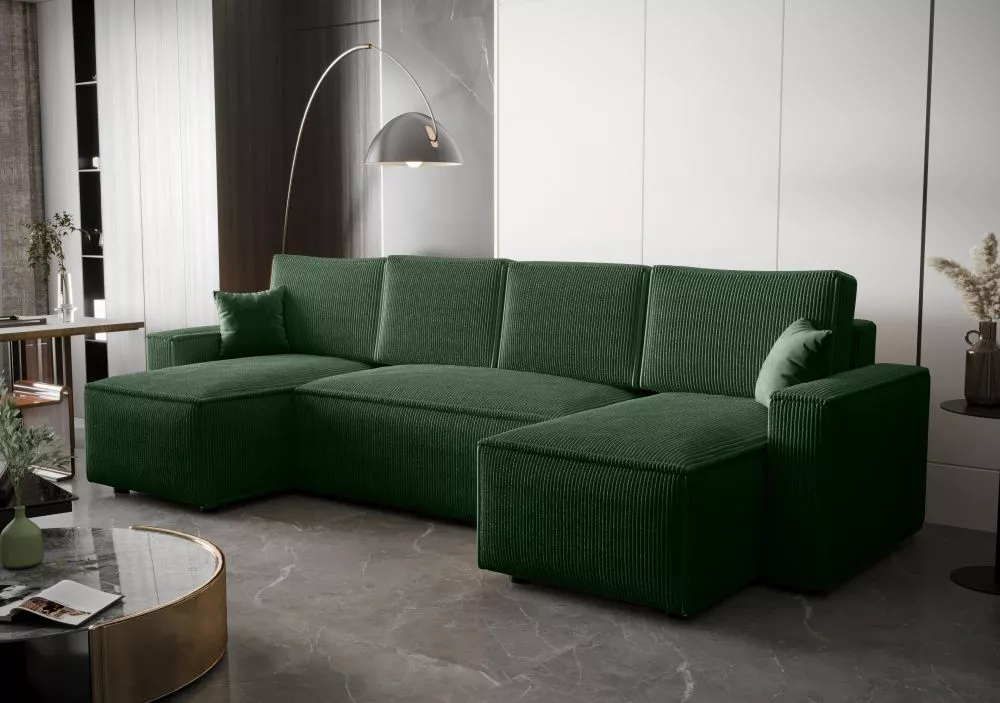 Dīvāns Ambro U standard · Zaļš · 143 × 300 × 85 cm