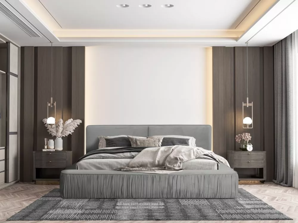 Gulta Naomi Standard ar stelāžu Guļamvietas platums: 160 cm, Guļamvietas garums: 200 cm, stelāžas tips: koka, · Pelēks ·