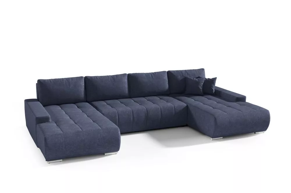 Dīvāns Velutti U Standard · Zils · 185 × 350 × 85 cm