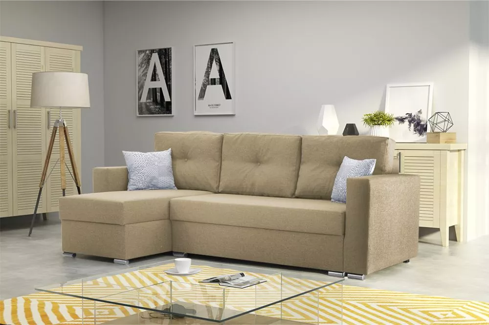 Dīvāns Corner 102 standard · Bēšs · 140 × 230 × 90 cm