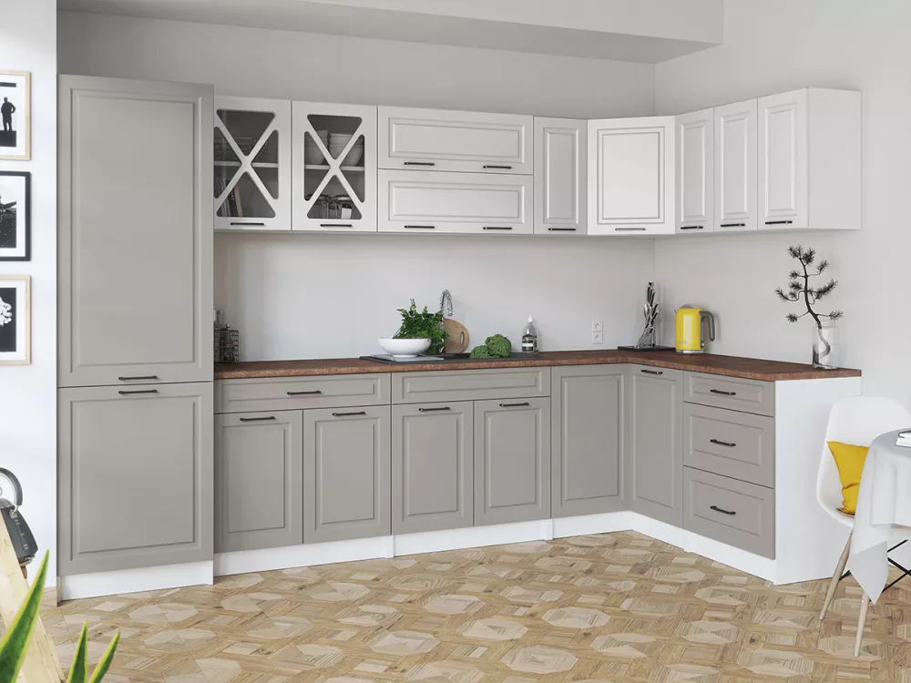 Virtuves komplekts Singrid Corner Double Materiāls : MDF + LKSP plātne,