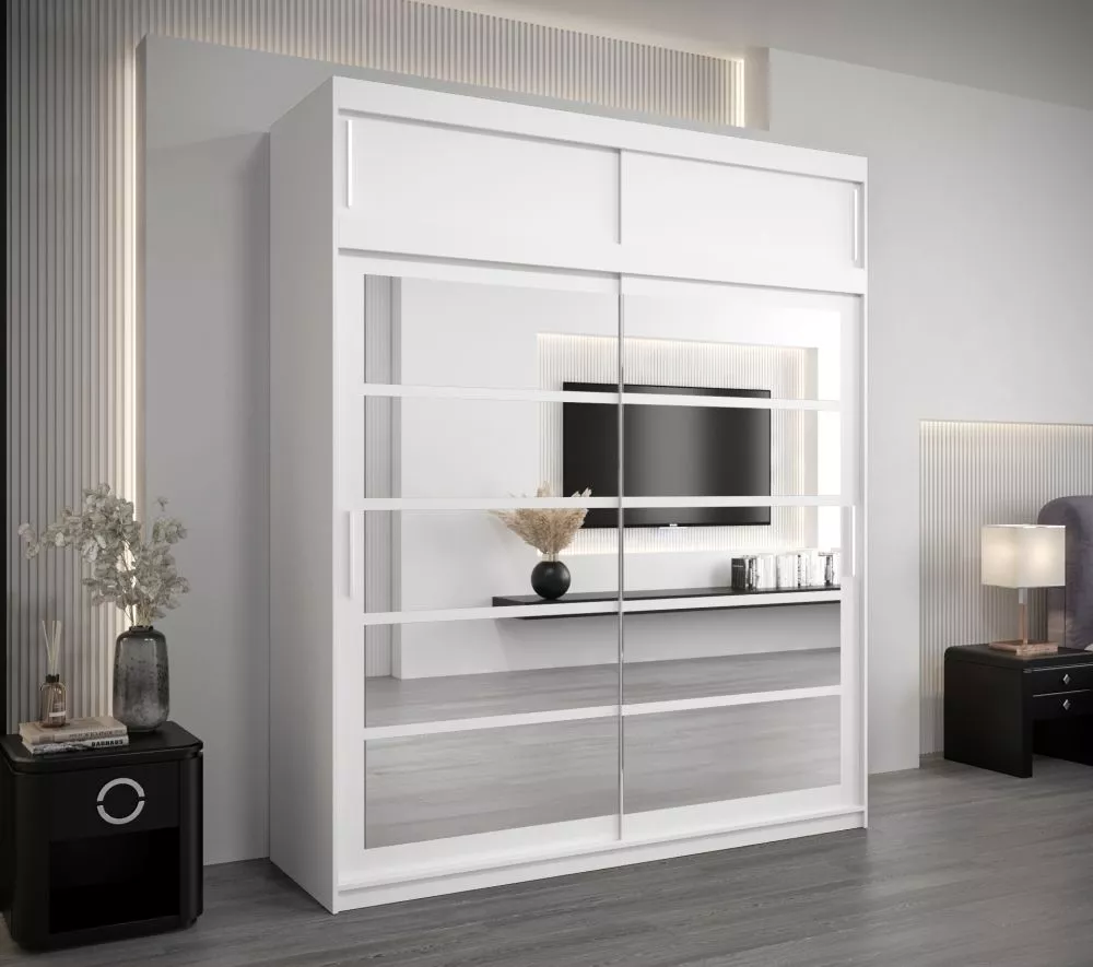 Skapis Roma 2 Premium · Balts · 200 × 62 × 240 cm