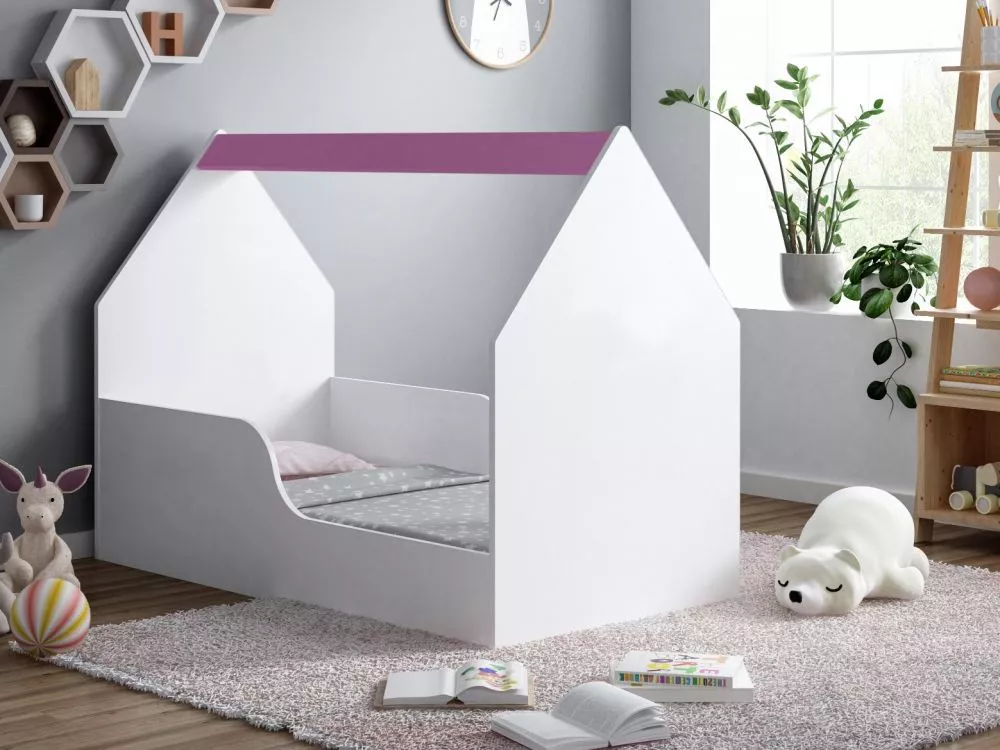 Bērnu gulta House 2 ar stelāžu Guļamvietas platums: 70 cm, Guļamvietas garums: 140 cm, · 70 × 144 × 106 cm
